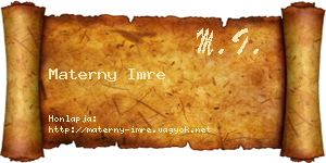 Materny Imre névjegykártya