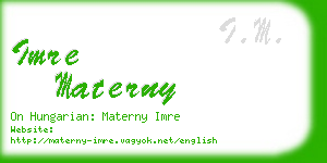 imre materny business card